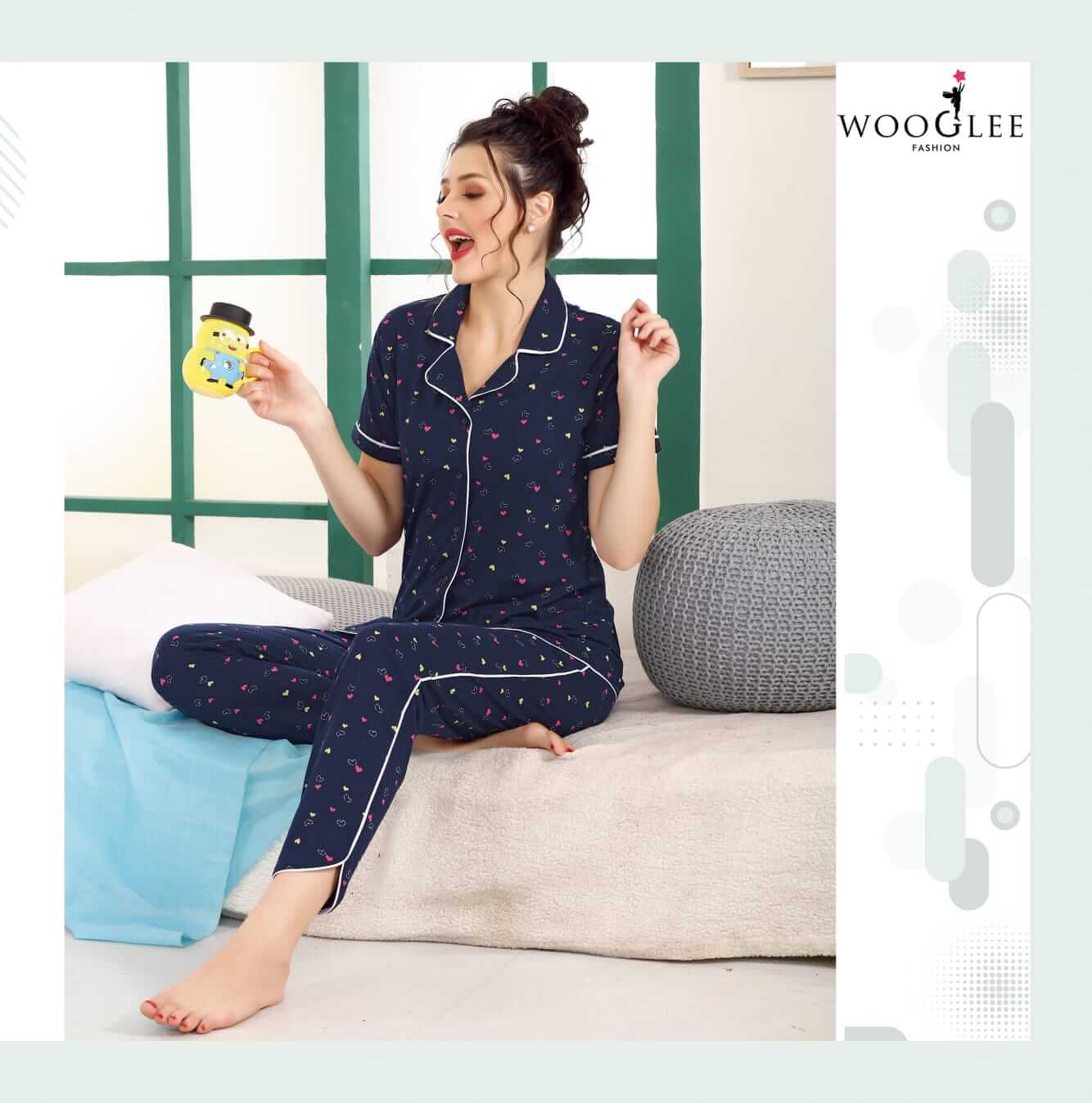 Wooglee Night Out Night Wear Top With Bottom Wholesale Catalog, Buy Full Catalog of Wooglee Night Out Night Wear Top With Bottom At Wholesale Price